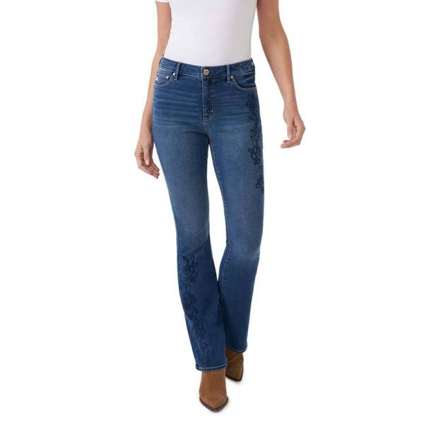 Womens Seven7 Felicity Flare Foral Side Seam Jeans