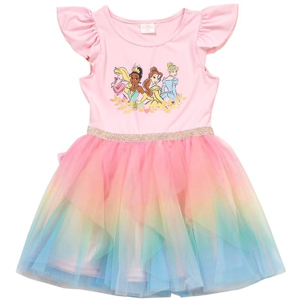 Girls (4-6x) Disney Princesses Short Sleeve Ballerina Dress