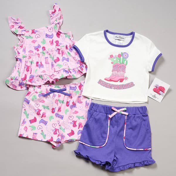 Girls (4-6x) Rare Editions 4pc. Desert Dreamer Top & Shorts Set - image 