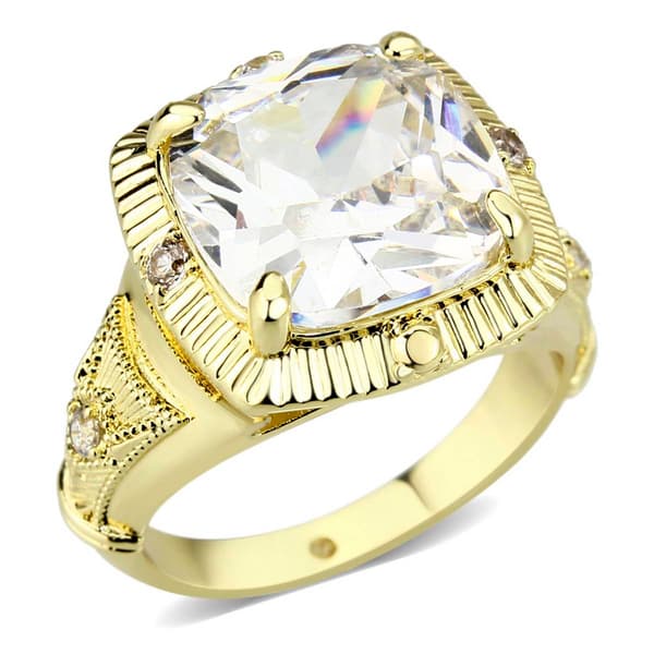 Ashley Cooper(tm) Gold-Tone Cushion Cut Stone Ring - image 