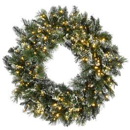 National Tree Pre-Lit 30in. Glittery Bristle&#40;R&#41; Pine Wreath