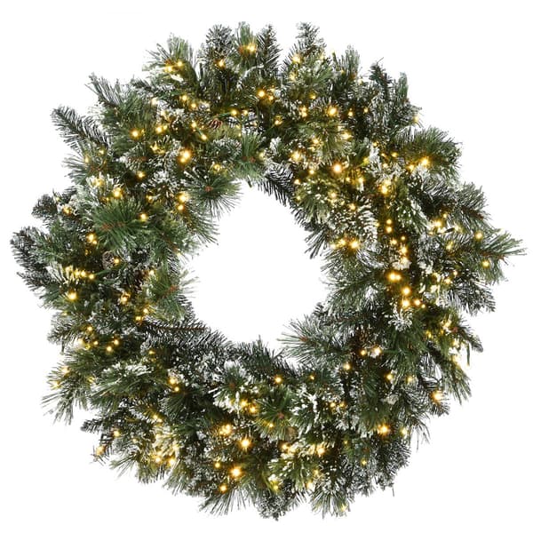 National Tree Pre-Lit 30in. Glittery Bristle&#40;R&#41; Pine Wreath - image 