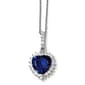 Synthetic Dark Blue Spinel & CZ Heart Necklace - image 1