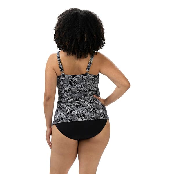 Plus Size Dolfin® Aquashape Botanical Wrap Tankini Swim Top