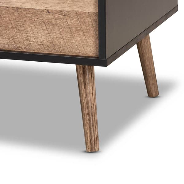 Baxton Studio Jensen Black/Rustic Brown Finish Wood Coffee Table