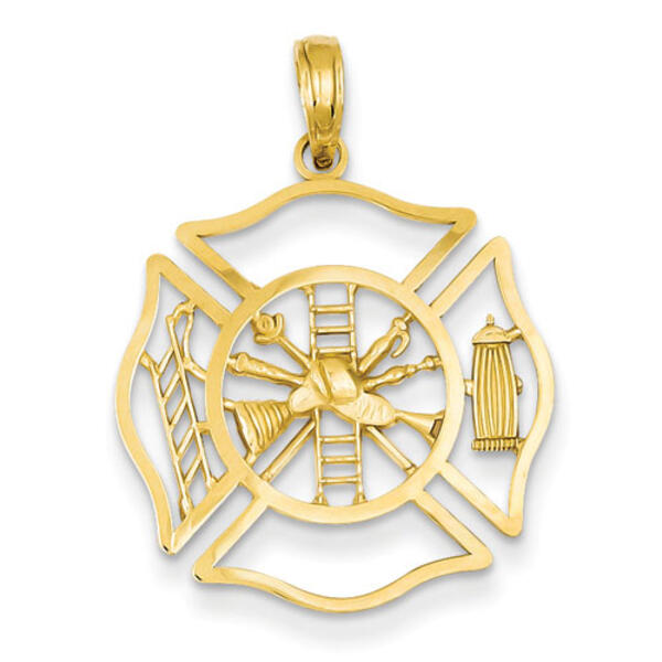 Gold Classics&#40;tm&#41; 14k. Fireman Shield Pendant - image 