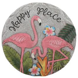 Cement Happy Place Flamingo Stepping Stone