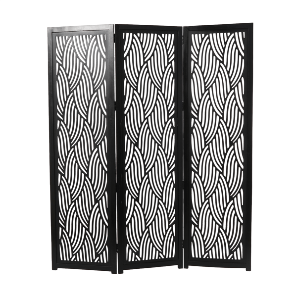 9th & Pike(R) Modern Black Wooden Room Divider Screen