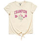 Girls (7-16) Champion® Short Sleeve Tie Front Flower Graphic Tee - image 2