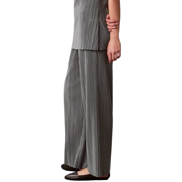 Womens Calvin Klein Pull On Pleated Straight Leg Pants