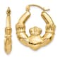 Gold Classics&#40;tm&#41; 10mm. 14kt. Polished Hoop Claddagh Earrings - image 1