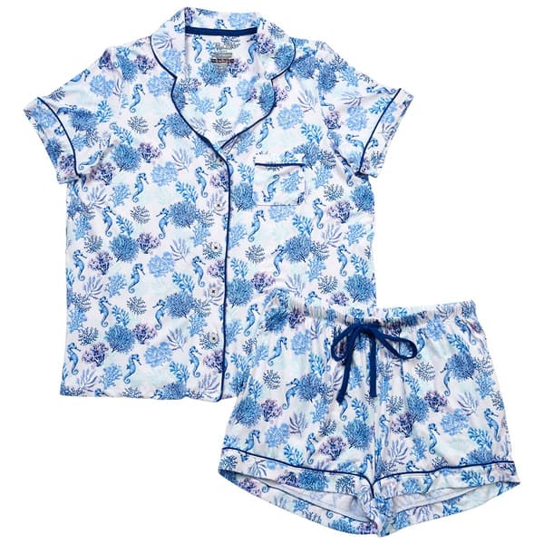 Plus Size Rene Rofe(R) Short Sleeve Sea Life Pajama Set - image 