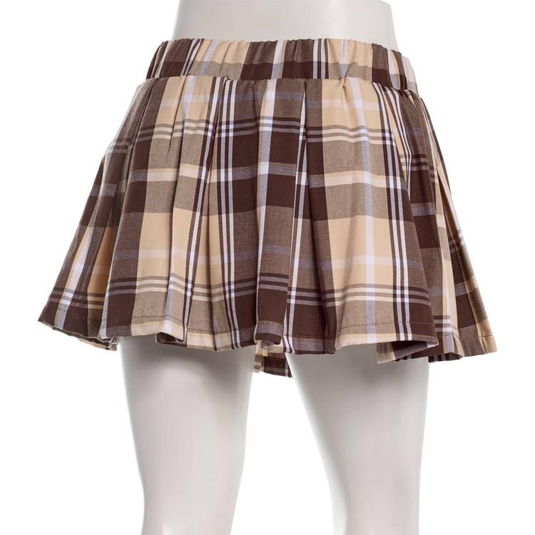 Juniors Jolie & Joy Plaid Pleated Twill Skort - Brown