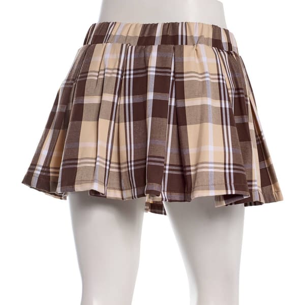 Juniors Jolie & Joy Plaid Pleated Twill Skort - Brown
