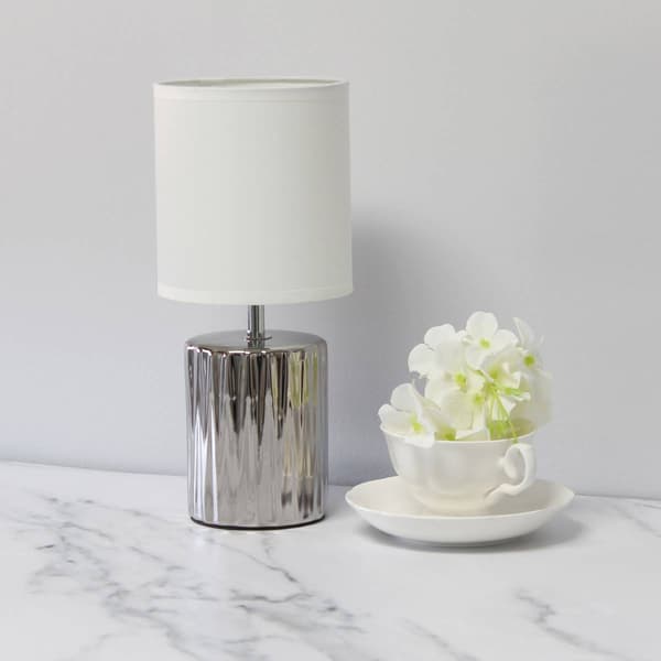 Simple Designs 11.6in. Contemporary Metallic Capsule Table Lamp