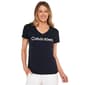 Womens Calvin Klein Performance Logo Short Sleeve V Neck Tee - image 1