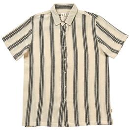 Young Mens VSTR Short Sleeve Texture Stripe Button Down Shirt