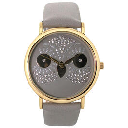 Womens Olivia Pratt Rhinestone Owl Watch -15525GREY