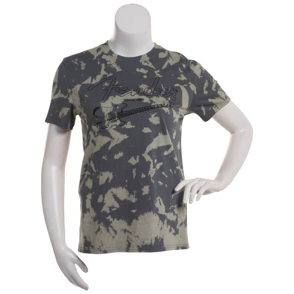 Juniors Fender&#174; Embroidered Bass Guitar Acid Wash Tee