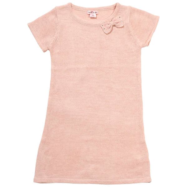 Girls &#40;7-16&#41; Pink Angel Bow Lurex Sweater Dress - image 
