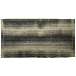 HomeRoots Black & Brown Jute Striped Hand Woven Accent Rug