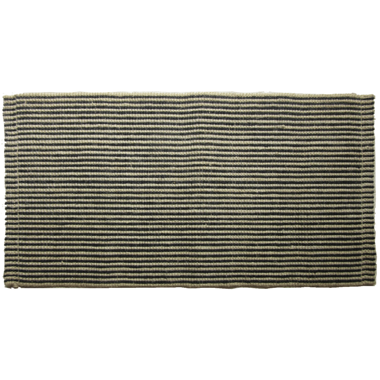 HomeRoots Black & Brown Jute Striped Hand Woven Accent Rug