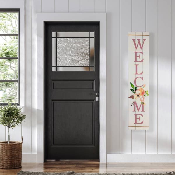 Northlight Seasonal Floral Welcome Wooden Spring Porch Sign