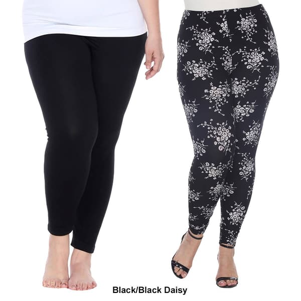 Plus Size White Mark 2pk. Mixed Leggings