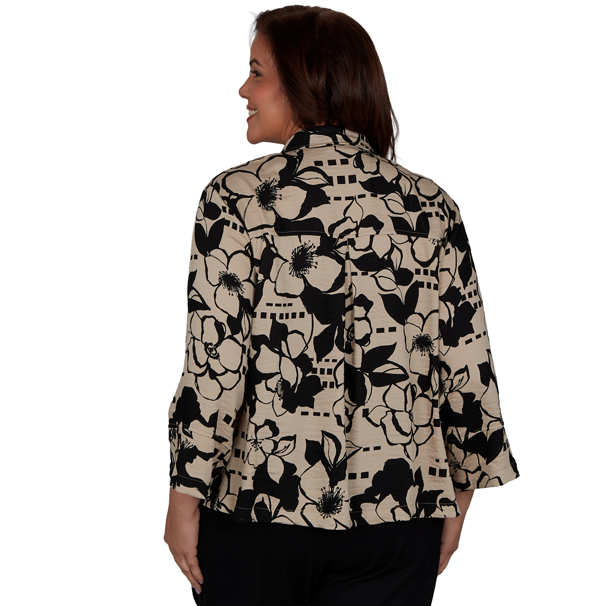 Plus Size Alfred Dunner Travel Advisory 3/4 Sleeve Floral Blouse