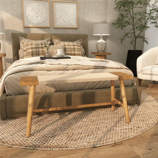 9th & Pike® Traditional Brown Wood Bench