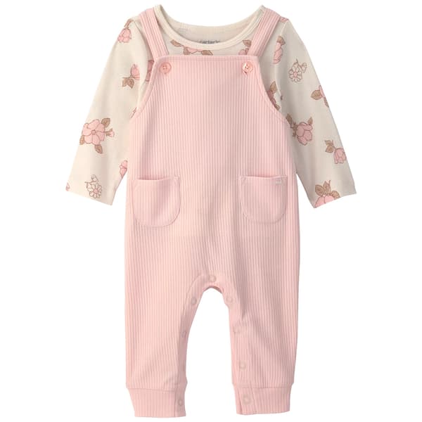 Baby Girl (NB-12M) Carter''s 2pc. Overall Set - Pink/Ivory - image 