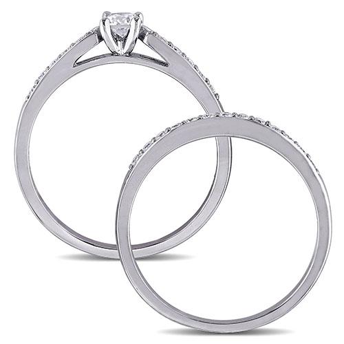 Loveblooms™  Round White 1/2ctw. Diamonds Bridal Ring Set