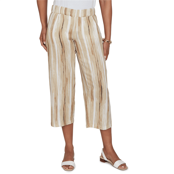 Womens Emaline Verde Grove II Stripe Abstract Pull On Capris