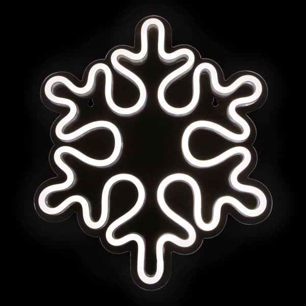15 White LED Lighted Neon Style Snowflake Christmas Window Silho - image 