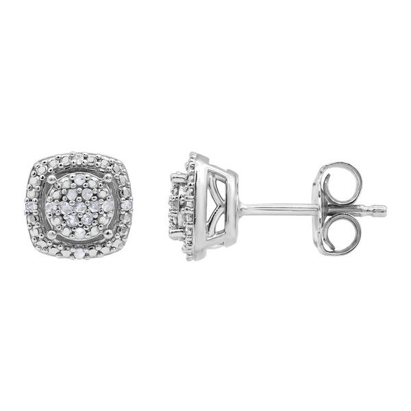Diamond Classics&#40;tm&#41; Sterling Silver Diamond Accent Stud Earrings - image 