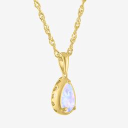 Gemstone Classics™ Lab Grown Opal Gold over Silver Pear Pendant