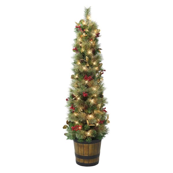 Puleo International 5ft. Pre-Lit Potted Artificial Christmas Tree - image 