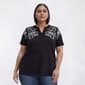 Plus Size Hasting & Smith Short Sleeve Split Neck Lurex Tee - image 3