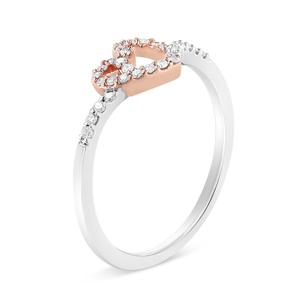 Haus of Brilliance 14kt. Gold Plated Diamond Heart Promise Ring