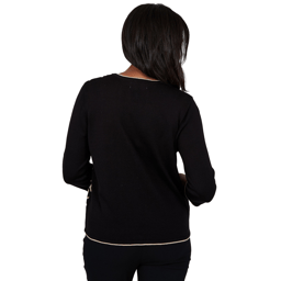 Petite Alfred Dunner Cityscape 3/4 Sleeve Geometric Sweater