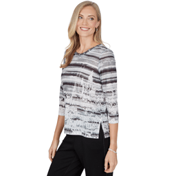 Petite Alfred Dunner Weekend Warrior Paris Scene Blouse