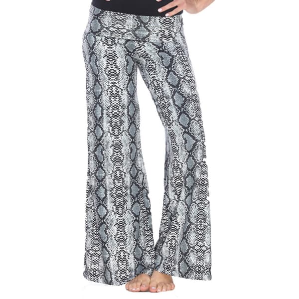 Womens White Mark Printed Palazzo Pants - Snake Print