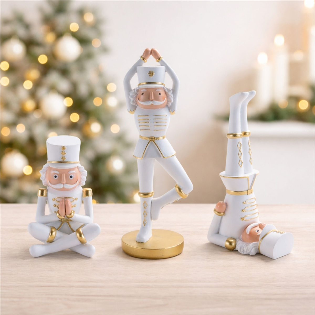 Melrose Yoga Nutcracker Soldier Figurines - Set of 3