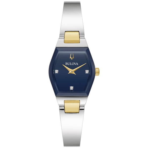 Bulova Gemini Silver-Tone Bangle Watch - 98P218