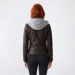 Juniors YMI® Mabel Pleather Sherpa Hood Jacket - image 2
