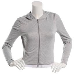Juniors No Comment Fleece Back 2 Way Zip Thumbhole Hoodie