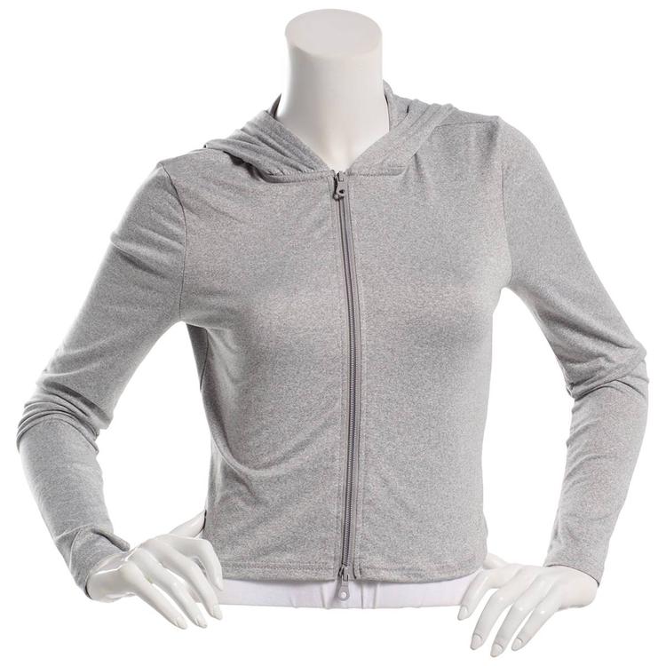 Juniors No Comment Fleece Back 2 Way Zip Thumbhole Hoodie