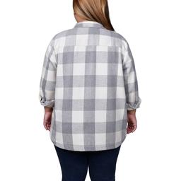 Plus Size Mountain Ridge Long Sleeve Twill Checkered Shacket