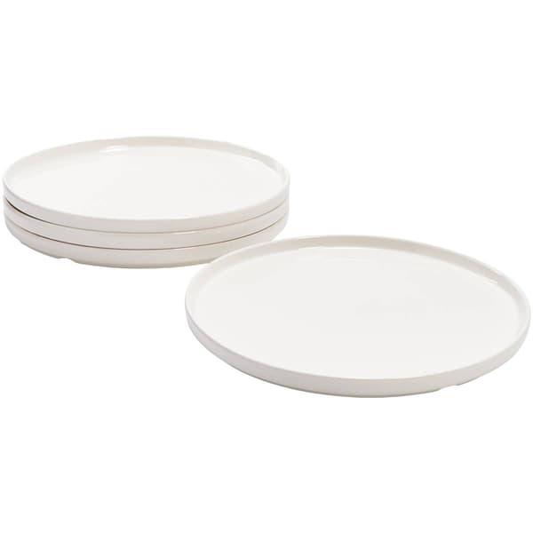 Famous Brand Set of 4 10.5in. High Rim Ceramic Dinner Plates - image 