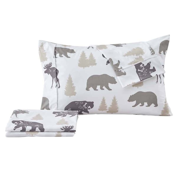 FreshFolds Mountain Ridge Lodge Bears Microfiber Sheet Set